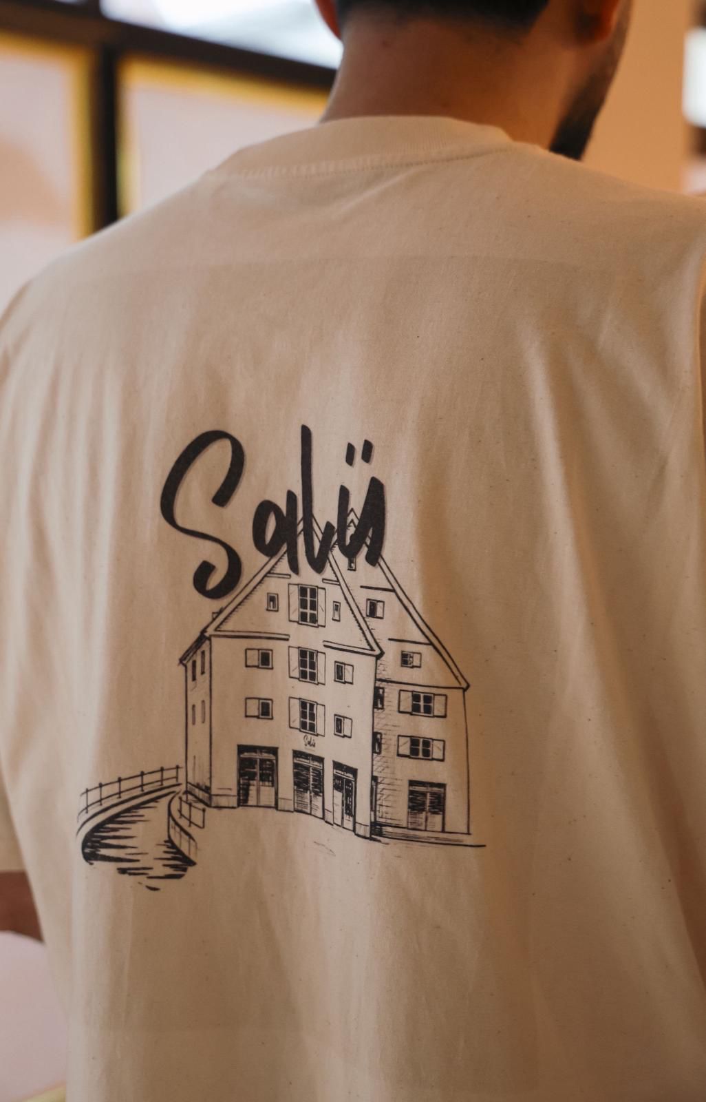 Salü Shirt mit Illustration des Hauses am Stadtbach